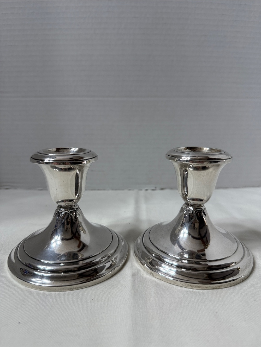 Vintage Mcm Gorham Sterling Silver #661 Weighted Candlestick Holders Set of 2